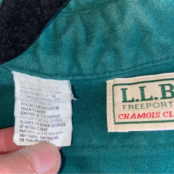 Vintage LL Bean Shirt Womens Size 18 Chamois Cloth Flannel Flap Pockets USA Flaw - Picture 8 of 16